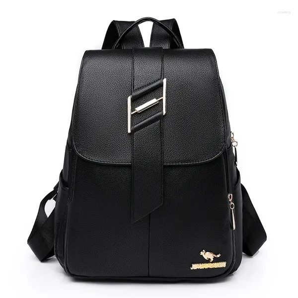 Sacos escolares de luxo mochila feminina marca designer pu anti roubo mochilas ombro duplo único design comutável