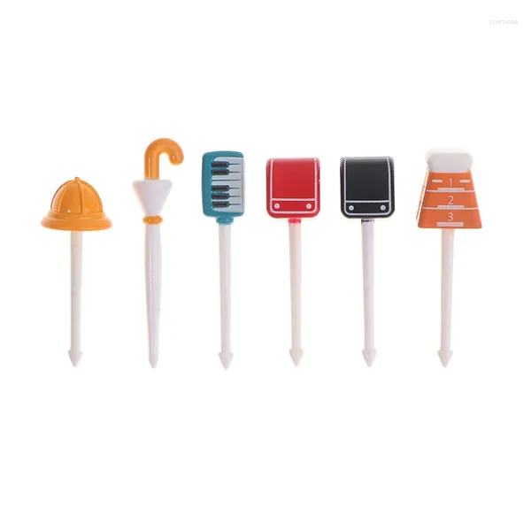 Forks Mini natalizio per animali da frutto di frutta di plastica cartone animato torta per bambini bento pranzo