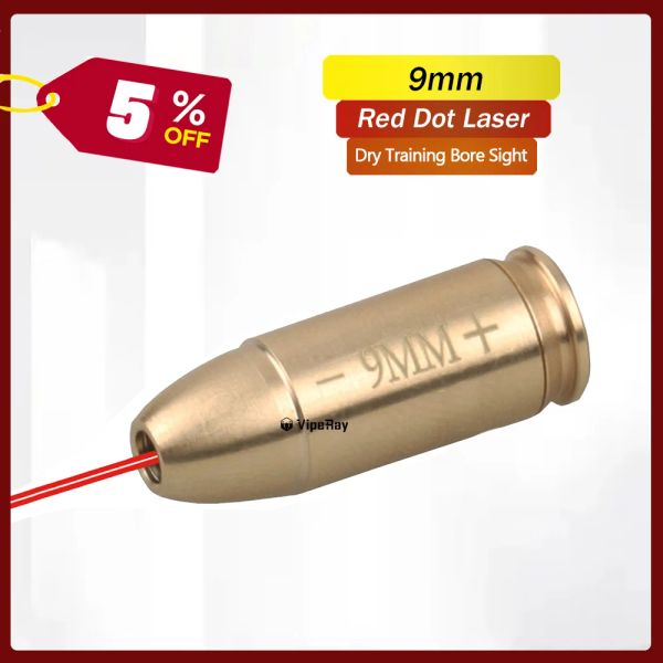 Pointers vetor óptica 9mm colimador laser caça a laser vermelho a laser de 9 mm de treinamento a laser seco para acessórios airsoft