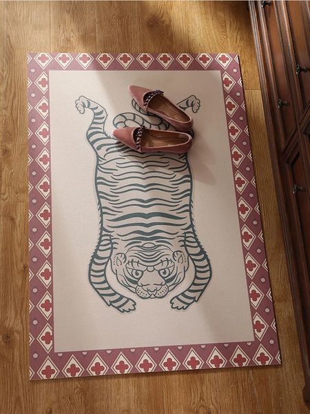 Tigre tapete vermelho porta quarto tapete decorativo cozinha tapetes de grandes dimensões sala estar alfombra tapete casa 240401