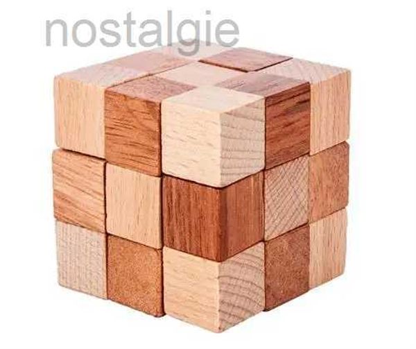 Blocchi Impegnativi IQ Cubo di legno Puzzle Mente Rompicapo Puzzle Gioco per adulti Bambini 240401