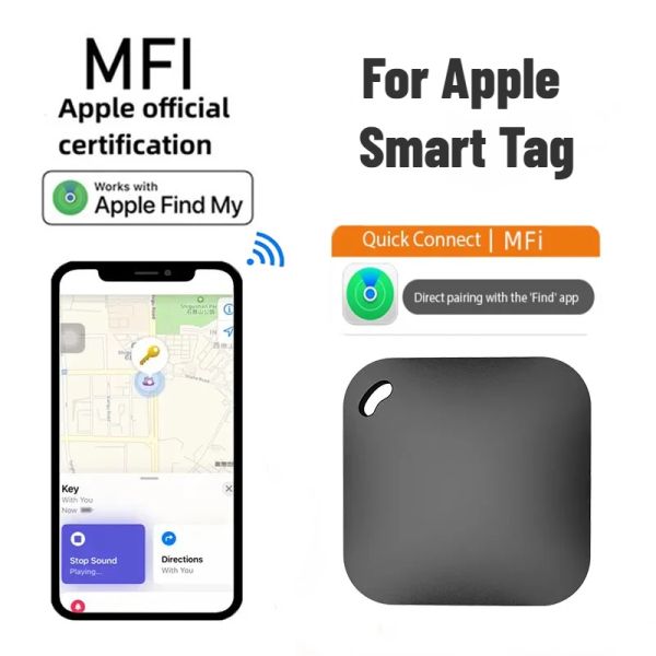 Controlla Smart Tag Tracker Localizzatore GPS Bluetooth Funziona con Apple Trova la mia APP Articolo Anti smarrimento Dispositivo intelligente Localizzatore MFI Chiave per auto Trova animali domestici