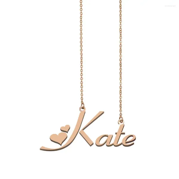 Collane con ciondolo Collana con nome Kate Targhetta personalizzata per donne Ragazze Amici Compleanno Matrimonio Natale Regalo per la festa della mamma