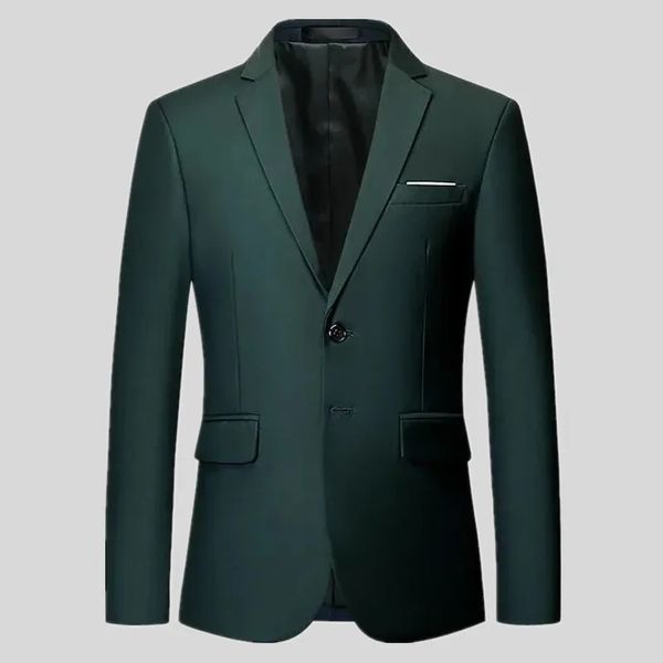 Мужской стильный красочный приталенный повседневный пиджак, зеленый, фиолетовый, черный, желтый, деловой костюм для свадьбы, выпускного вечера, пальто для мужчин 240321