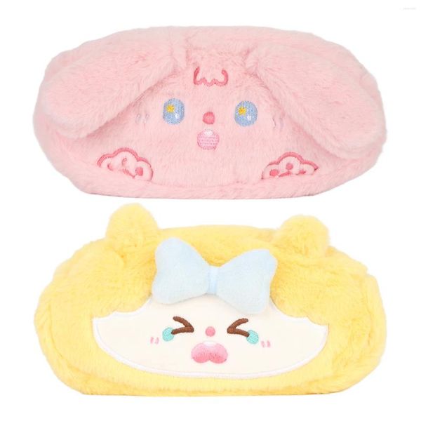 Borse portaoggetti Astuccio carino per ragazze Adolescenti Bambini Morbido peluche Cartone animato Cartoleria Borsa per trucco Custodia per cosmetici con cerniera Ufficio scolastico