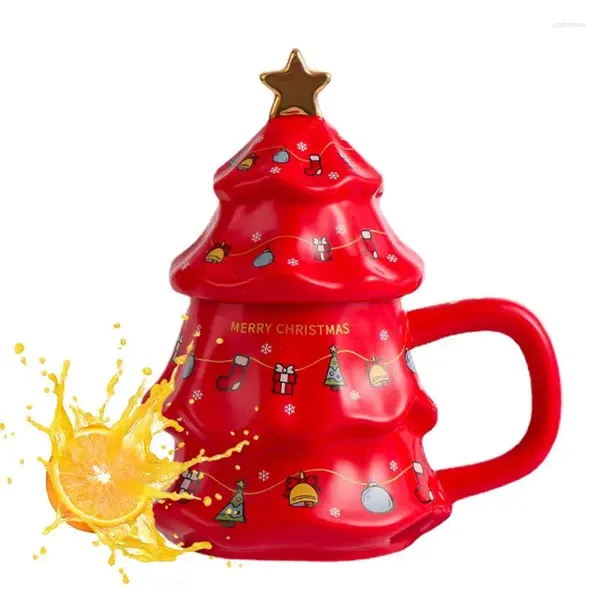 Tazze Piattini Tazza di Natale Albero Tazza Caffè Tè Ceramica Tazze allegre Regali