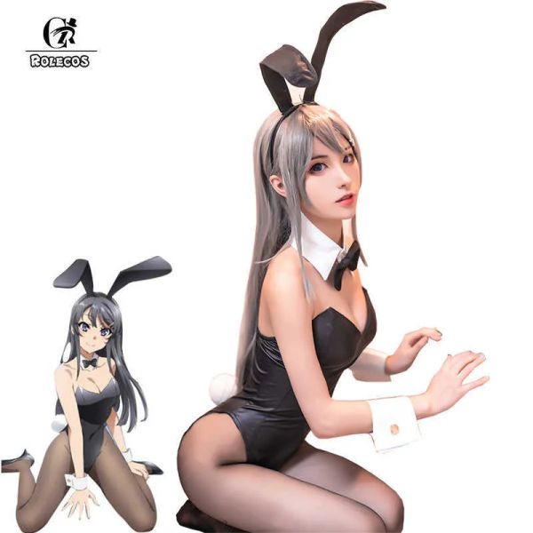 Personagem de verão COS anime Sakurajima Mai Cosplay traje Halloween feminino preto sexy macacão encrenqueiro não sonha coelhinha Senpai porque Y0903