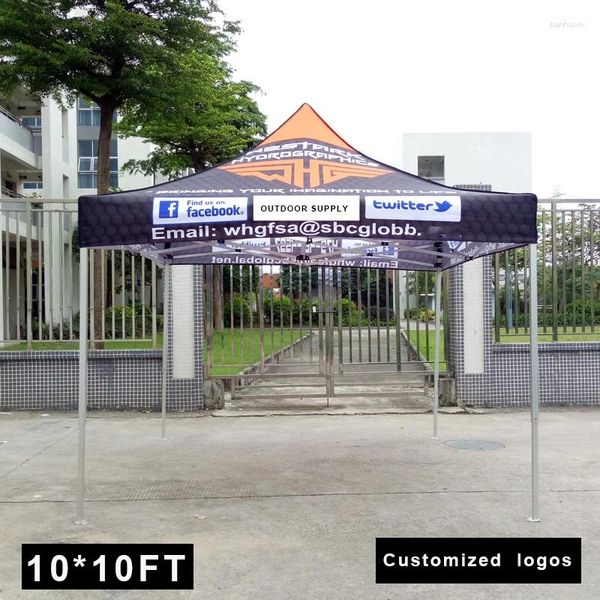 Tende e rifugi 10 10FT Logo Stampa Tenda per eventi Pubblicità personalizzata Sun 3 3M Staffa in alluminio Pieghevole per promozione esterna