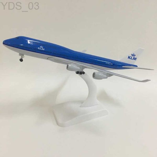 Modelo de aeronave JASON TUTU 20 cm KLM Royal Dutch Boeing 747 Modelo de avião Modelo de avião Modelo de aeronave 1 300 Aviões de metal fundido brinquedos Coletar YQ240401