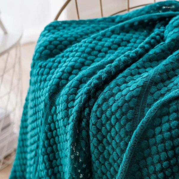 Cobertores estilo nórdico malha de malha de arremesso de cobertor Viajar viagens macias respiráveis para colaboração de parede de tapeçaria da sala de estar decoração de casa