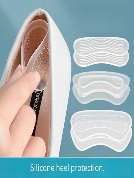 Tacchi alti in silicone Protezioni per tacchi Adesivi Scarpe da donna Cuscino Cura del piede Cuscinetti antiscivolo per solette di misura regolabile 240321