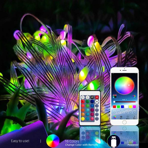 LED-Ketten, APP-Synchronisation, 10 m, 20 m, RGB-Feenschnur, WS2812B, SK6812, Pixel, einzeln adressierbar, USB-Adressierbar, Girlandenlicht, Bluetooth-kompatibel, YQ240401