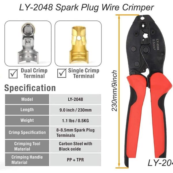 Artes e artesanato ponto spark plug crimper alicate para tira ferramenta ly2048 catraca fio terminal crimperwire mão gota deli homefavor dhlna