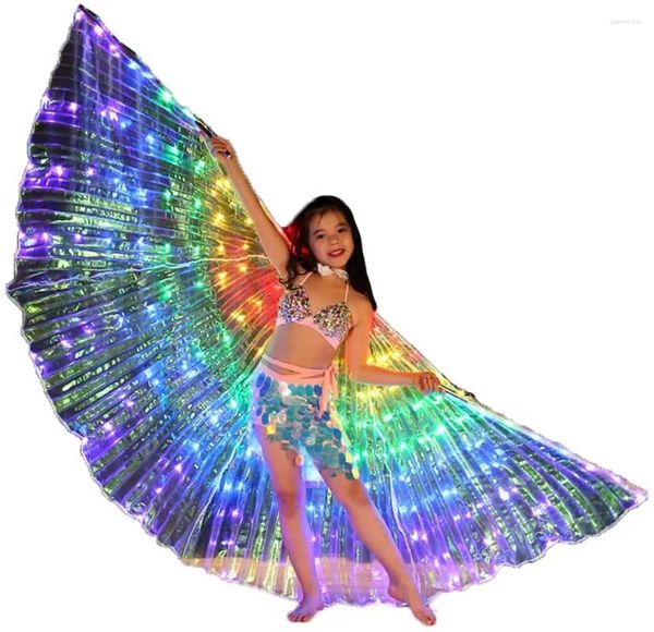 Parti Dekorasyon Çocukları Noel Kostüm Belly Dance Angel Isis kanatları çubuklarla aydınlatma sahne sahne