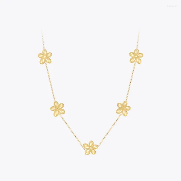 Anhänger Halsketten ENFASHION Polka Dots Blume Halskette Für Frauen Collares Para Mujer Edelstahl Gold Farbe Schmuck P243432