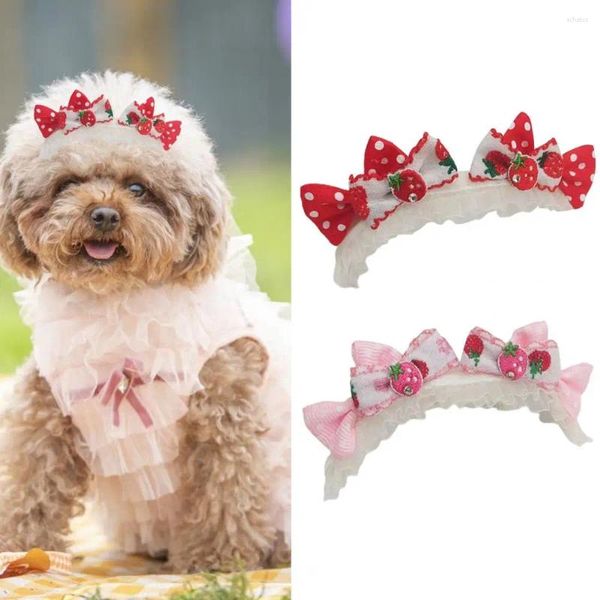 Abbigliamento per cani Forcina per animali domestici Alta resistenza Ultraleggero Anallergico Adorabile Facile da indossare Plastica decorativa Frutta Stile Fragola Spirito