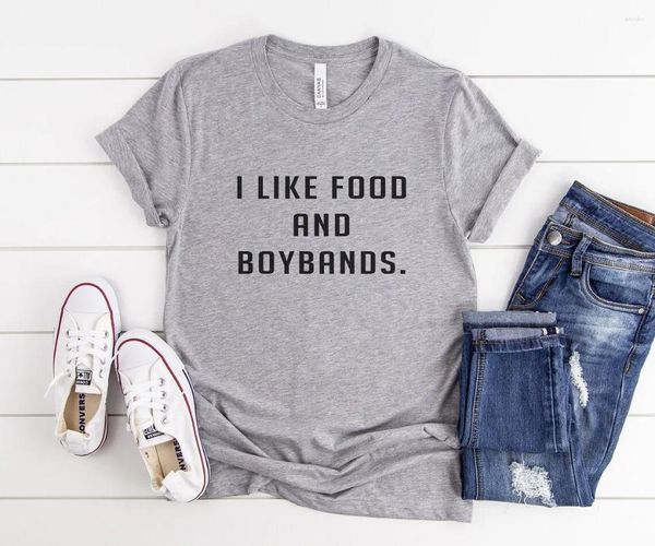 Женские футболки Sugarbaby I Like Food And Boybands, рубашка с забавным рисунком, хлопковая мужская и женская футболка в подарок, модная футболка унисекс, Прямая поставка