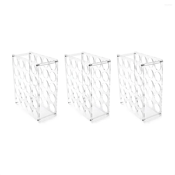 Mutfak Depolama 3 Pack Roll Organizer 60 delikli Akrilik Raf Tutucular Ekran Stand