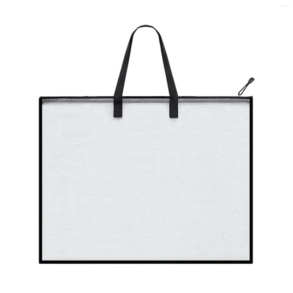 Sacos de armazenamento Bolsa de portfólio de arte à prova d'água Tote Malha Zipper Suprimentos para cartazes Material de ensino Calendários Pintura Poster Board