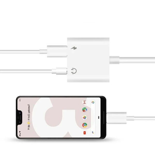 2024 Typ C Adapter 2 In 1 Splitter für Samsung Galaxy S21 S20 FE Note 20 Ultra Note 10 Plus USB C Zu 3,5 Jack Kopfhörer Audio Kabel