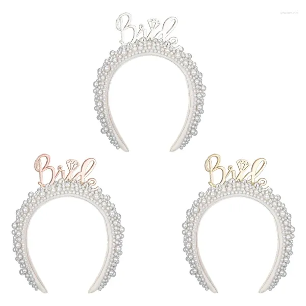 Articoli per feste Elegante perla Corona nuziale Fascia per capelli Doccia Copricapo da sposa femminile Addio al nubilato Cerchietto per capelli Decori per capelli