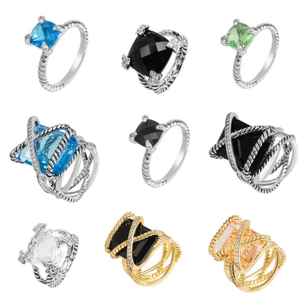 Лучшие дизайнерские романтические бриллиантовые нить x-образная ретро из висящего тканого кольца ювелирные изделия 18к золотой годовщина подарок для мужчин и женщин