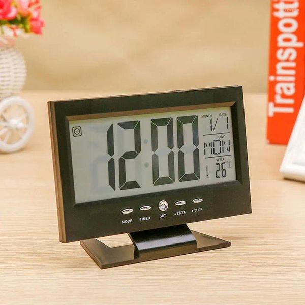 Tischuhren Intelligente Digitaluhr Wetterstation Display Alarm Drahtlose Luftfeuchtigkeitsmesserfunktion Kalender Tempera A9I4