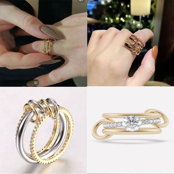 2024 Halley Gemini Spinelli Kilcollin Band Rings Designer Brand Brand New in Fine Jewelry Gold Sterling Sier Hydra Linked Ring Presente