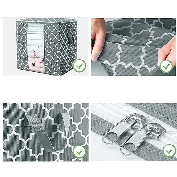 NEU 2024 Faltbarer Aufbewahrungsbox Tragbarer Kleidung Organizer Tidy Beutel Koffer Nicht gewebter Home Storage Box Quilt Storage Container Beutel Box für