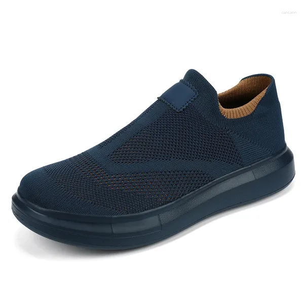 Scarpe Casual Coppia Slip-on in Mesh Traspirante per Uomini Anziani Leggeri da Passeggio all'Aperto Sneakers Sportive da Uomo Scarpa Vulcanizzata