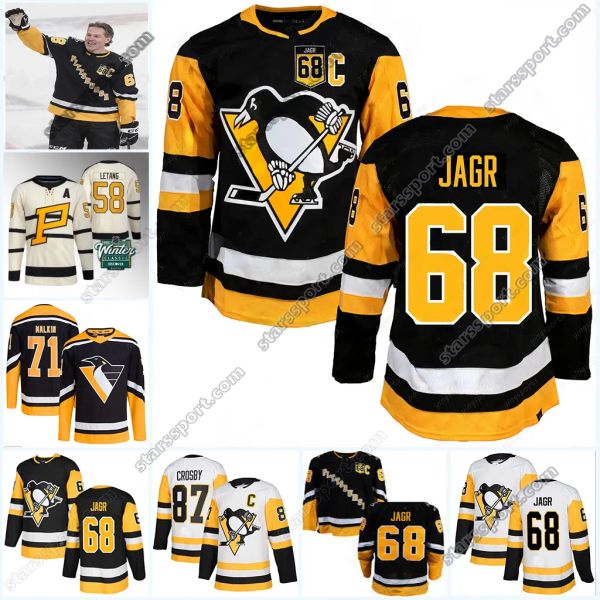 68 Jaromir Jagr Patch 65 Erik Karlsson Maglie Pittsburgh Winter Classic 58 Kris Letang 59 Jake Guentzel Evgeni Malkin Crosby Tristan Jarry Rickard Rakell