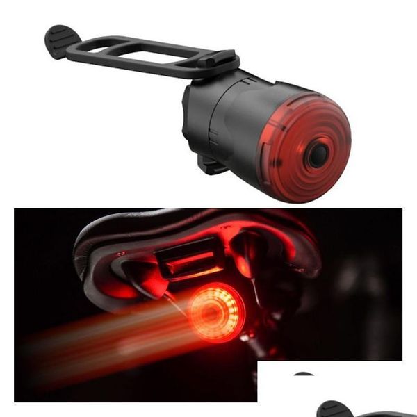 Luzes de bicicleta Thinkrider Ciclismo Lanterna Traseira Bicicleta Inteligente Sensor de Freio Ipx6 À Prova D 'Água Led Carregamento Traseiro 230525 Drop Delivery Spor Otfjk