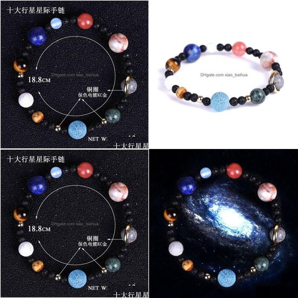 Perlen Space Star Top Ten Stone Planetary Armband Galaxy Interstellar Handstring Schmuck Drop Delivery Otsva