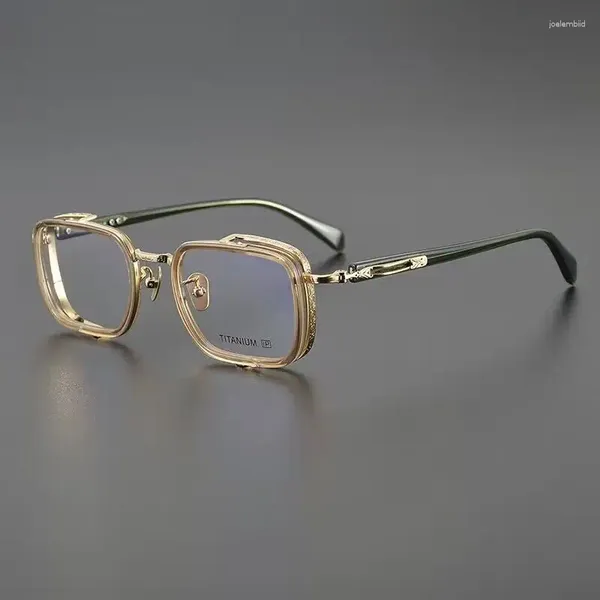 Montature per occhiali da sole Montature per occhiali in titanio di alta qualità Montature da uomo quadrate leggere Designer di marca Occhiali da vista vintage Occhiali da vista Oculos