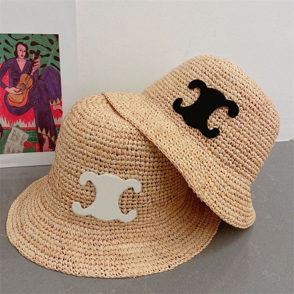 Соломенная шляпа дизайнер ковша шляпа мода Sunhat Beach Sun Hat Men Women Wide Brim Hats Raffia Cap Brand Outdoor Sunbonnet Casual Caps