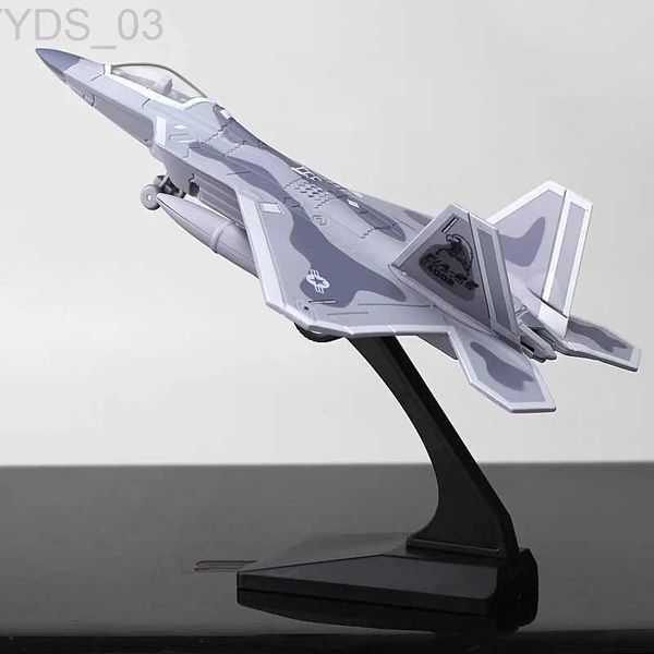 Модель самолета Diecast F22 Сплав Истребитель Самолет Авиация Военная модель самолета Украшения Игрушки Подарки Украшения Сувенирная коллекция YQ240401