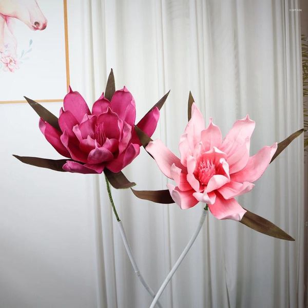 Flores decorativas pe magnólia flor falsa casamento suprimentos de natal estética decoração do quarto decoração de páscoa alta qualidade artificial