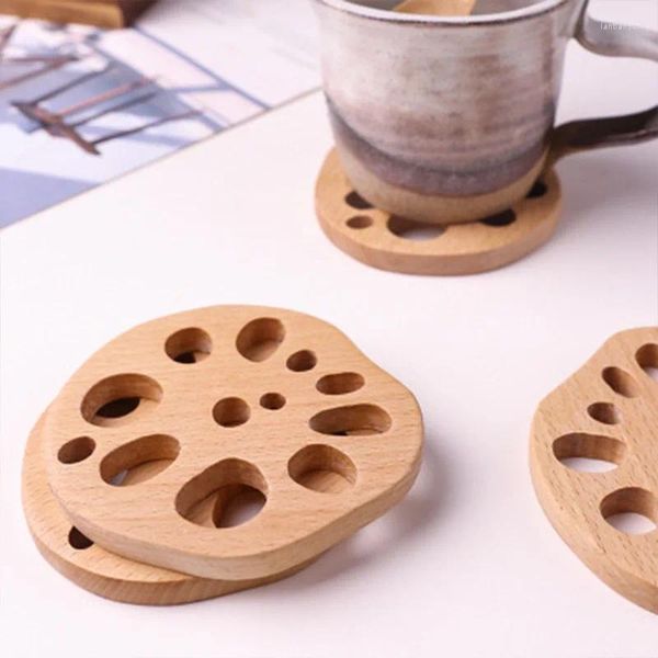 Set di posate Cuscino isolante cavo in legno Irregolare Creativo Faggio Radice di loto Bambù Cn(origine)