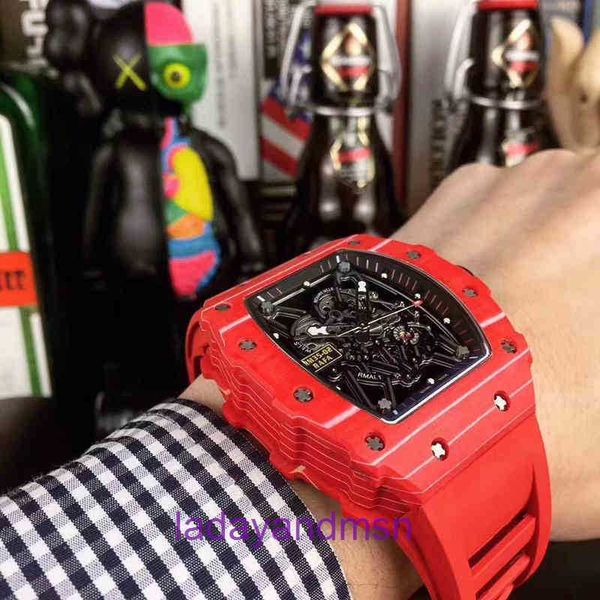 Richar luxo masculino relógio mecânico negócios lazer Rm35-02 automático vermelho fita de fibra carbono moda movimento suíço relógios pulso pyj