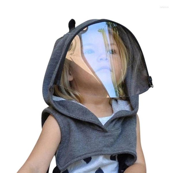 Berets Kids Child Hood Hat com capa de proteção facial grossa e quente pulôver com aba de orelha