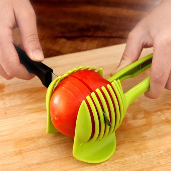 Handheld Küchenutensilien Tomatenschneider Brot Clip Obst und Gemüse geschnitten Kartoffel Apfel kreatives Gadget Küchenzubehör