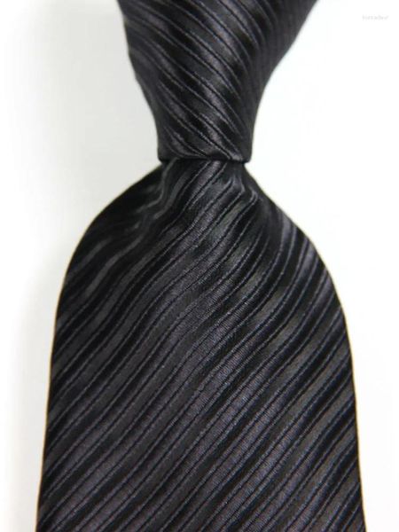 Arco laços clássico sólido listrado preto gravata jacquard tecido seda 8cm gravata masculina negócios festa de casamento formal pescoço