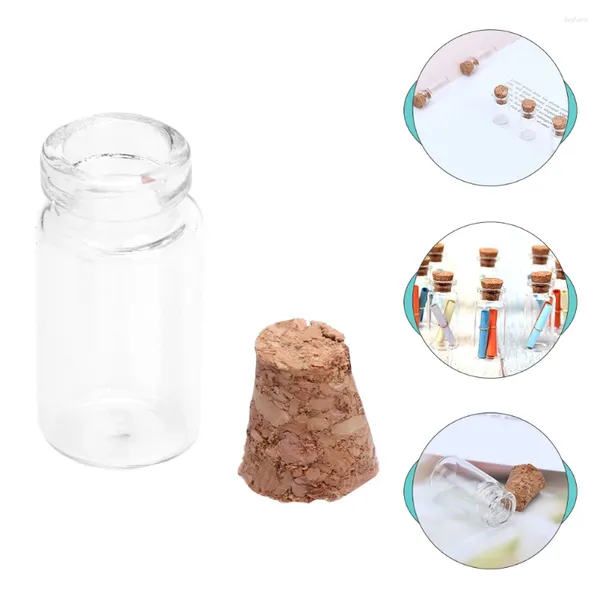 Vazolar 30pcs DIY Clear Mini Dilek Şişeleri Şeffaf Küçük Cork Cam