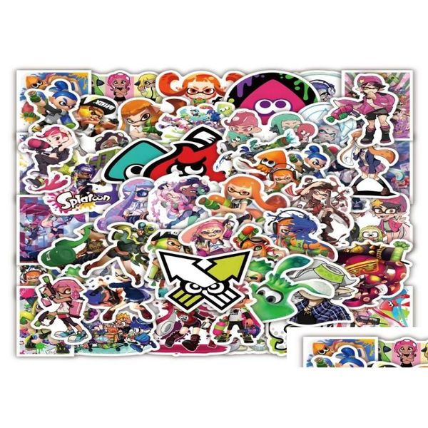 Adesivi per auto 50 pezzi Gioco Splatoon Iti Skateboard Laptop Frigo Telefono Fai da te Impermeabile Cartoon Decal Sticker Pack Kid Toy1250348 Drop Del Dholn