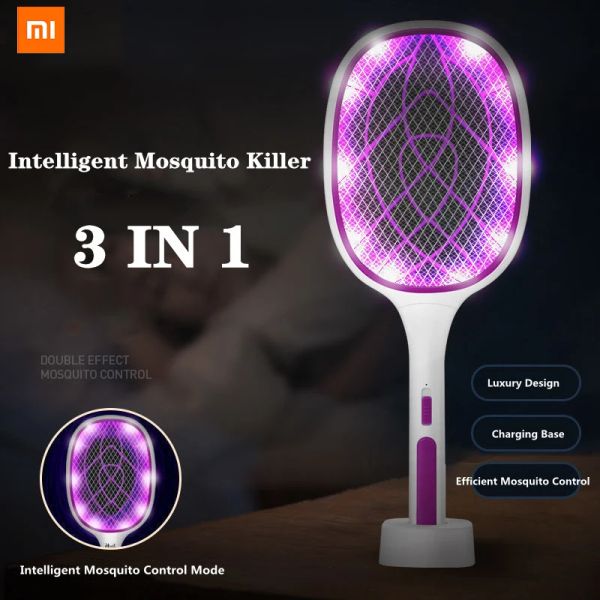 Controllo Xiaomi 3 IN 1 10/6 LED Trappola Mosquito Killer Lampada 3000V Elettrico Bug Zapper USB Ricaricabile Estate Scacciamosche Trappola Mosche Insetti