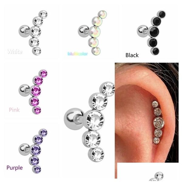 Stud Ear Nail Piercing Acessórios de Aço Inoxidável Brincos 7 Cores Entrega Gota Ot1Yw