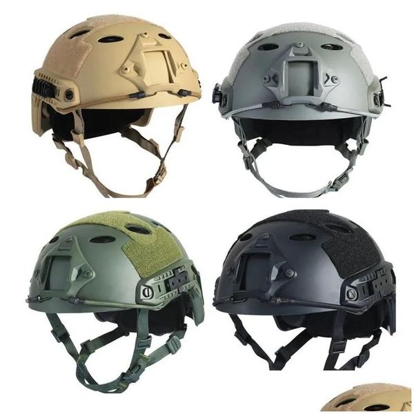 Acessórios táticos Capacete ajustável rápido de alta qualidade Paintball Wargame Airsoft Ciclismo Cs Rail Capacetes Caça Drop Del Dhlnv