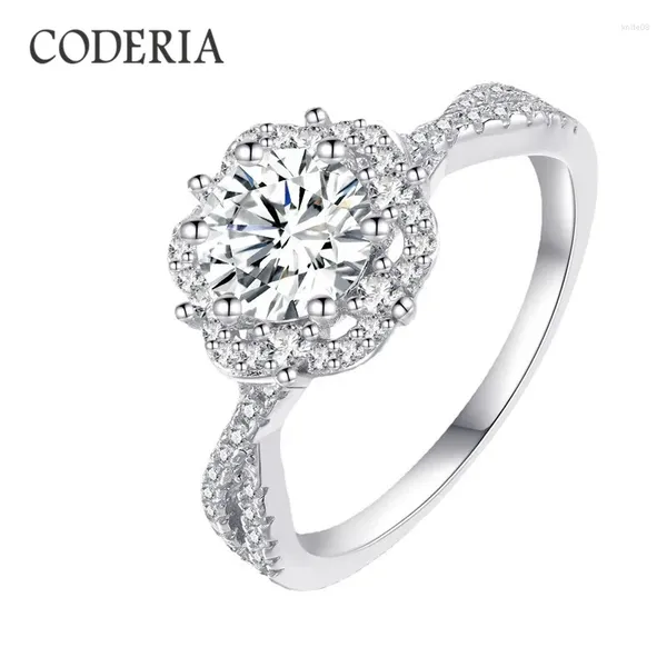 Küme halkaları gerçek moissanite d renk 1 ct gümüş s925 ring moda güzel takı gra değerli taş doğum günü elmas hediye özel toptan satış