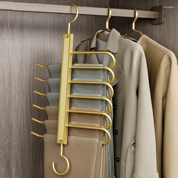 Kleiderbügel, faltbar, 6-in-1, Hosenständer, magische Hosen, 360° drehbarer Haken, tragbares Aufbewahrungsregal, Kleiderschrank, platzsparender Organizer