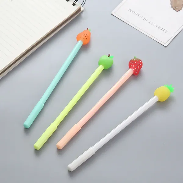 Pcs Cabeça de Fruta Canetas Neutras Conjunto Doce Cor Qualidade Alunos Escrita Pequeno Presente Giveaway Kawaii Papelaria